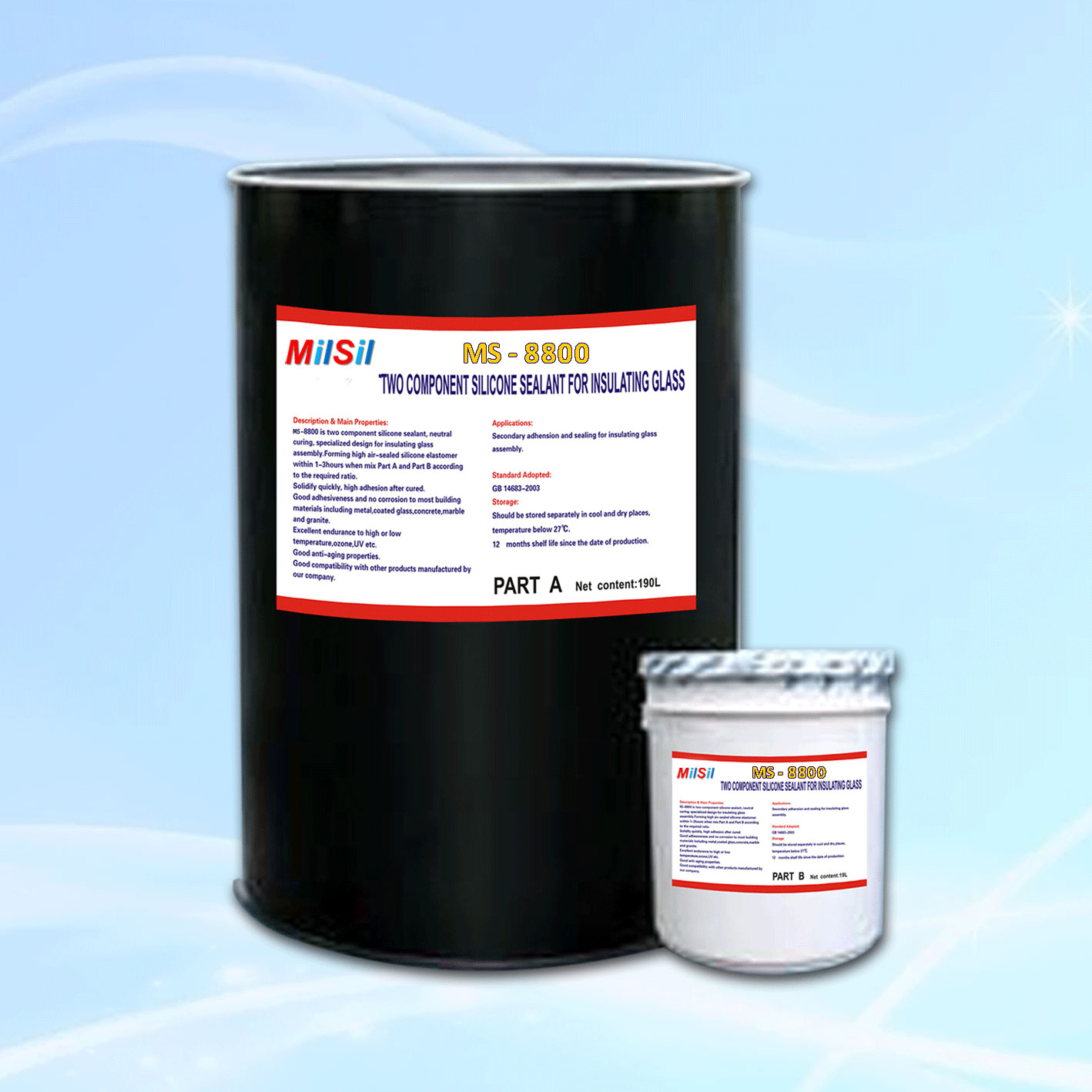 MS-8800 Two Component Silicone Sealant For Insulating Glass